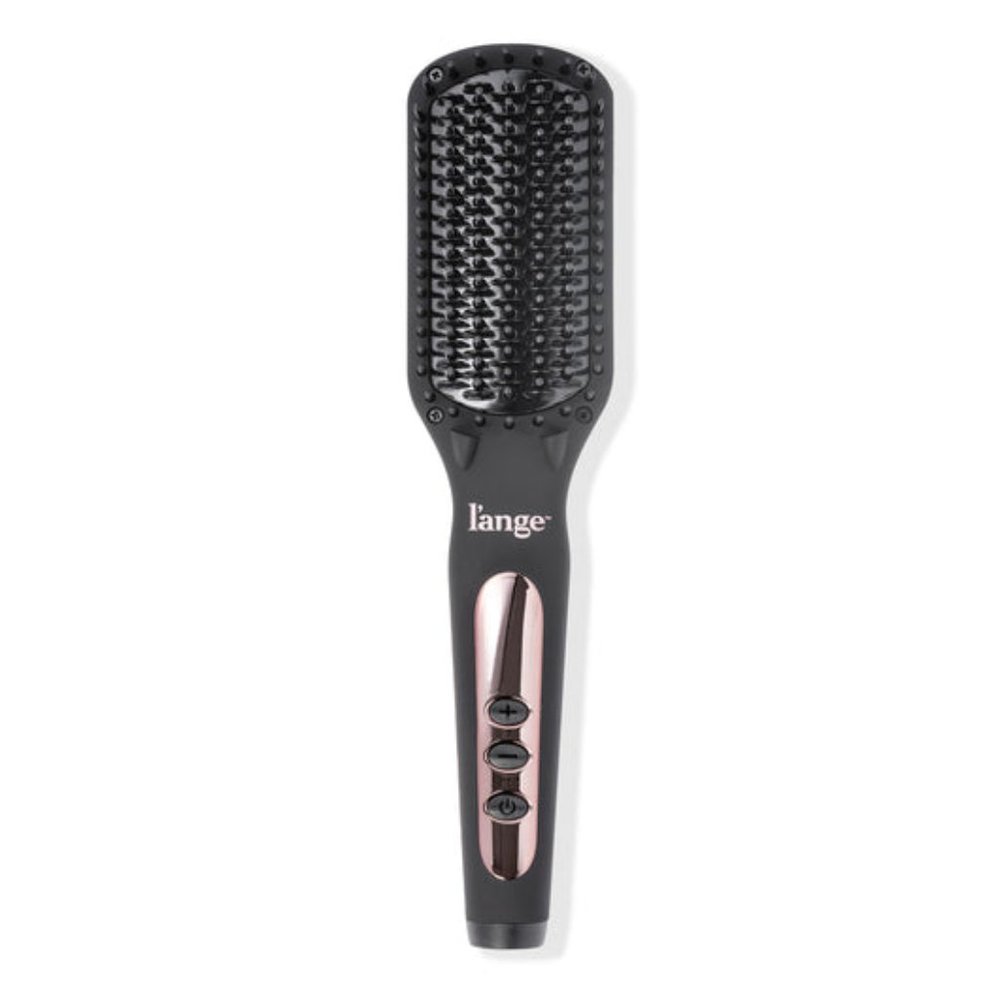 L'ange Black and Rose Gold Heated Paddle Brush